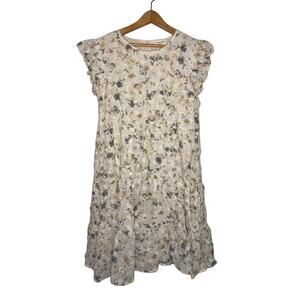 Orange Creek White Floral Midi Dress Womens Cottagecore Coquette Ruffles Small